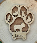 Customized wood dog ornament